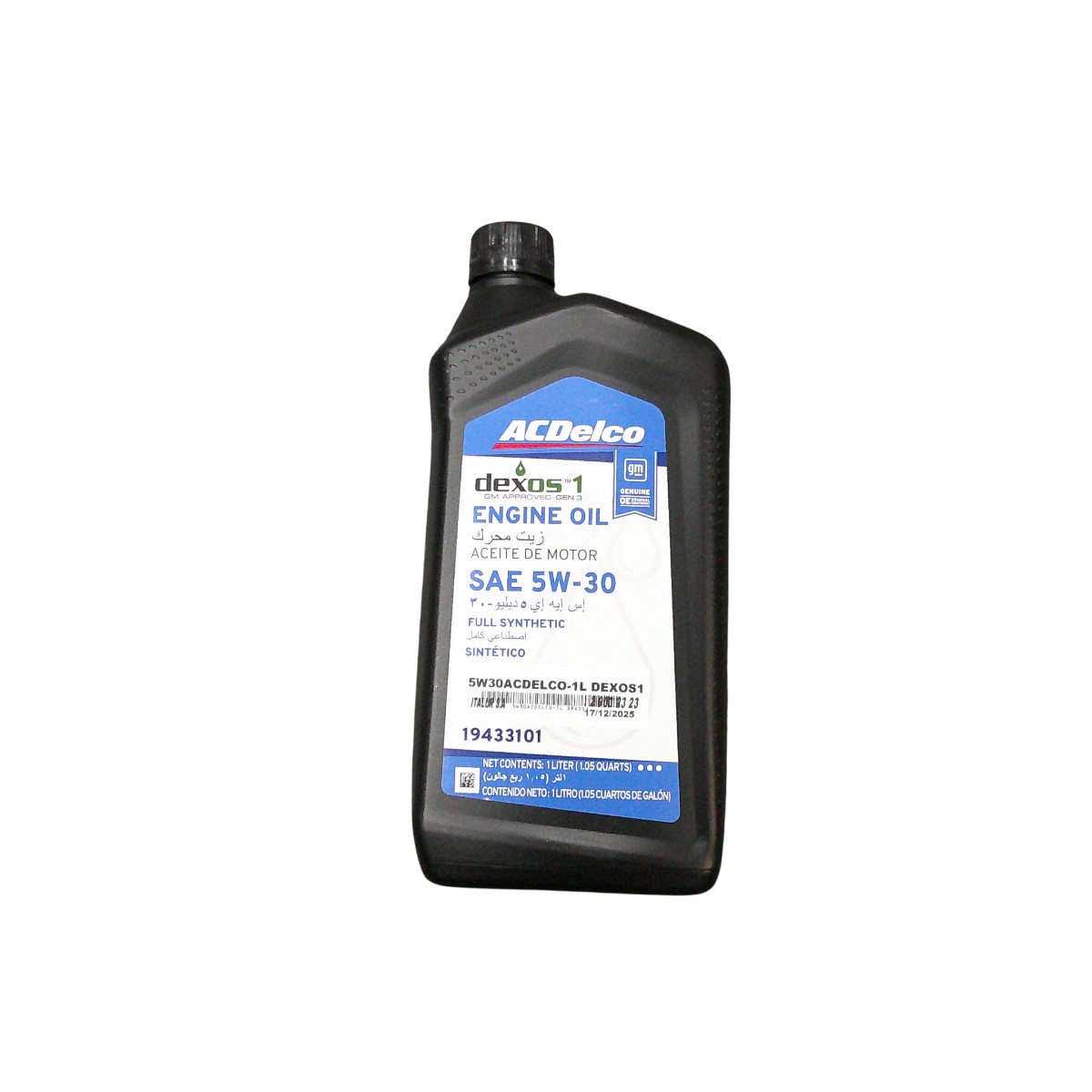 ACEITE MOTOR NAFTA 5W30 ACDELCO 1 LITRO DEXOS1
